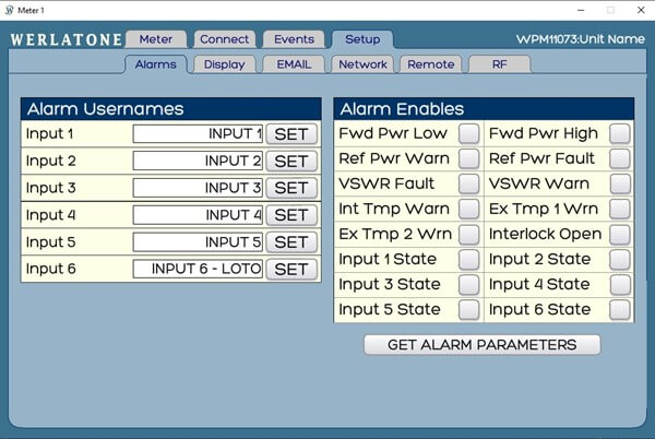 Alarm Screen